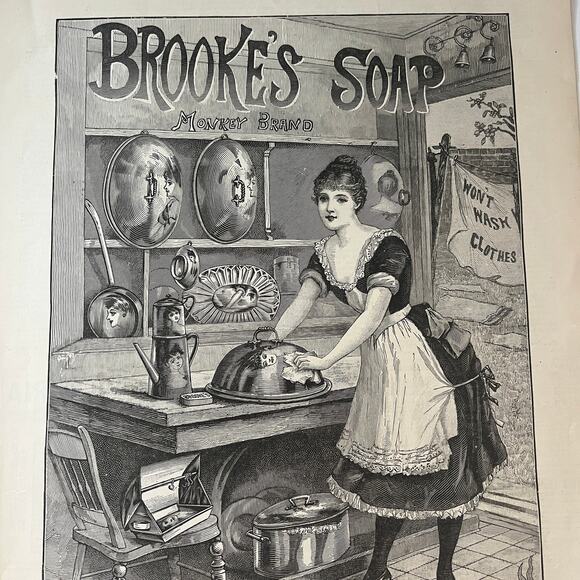 None Other - Brooke's Soap - Makes Bright Reflections The Graphic Engraving 1890 May 3 V1-7